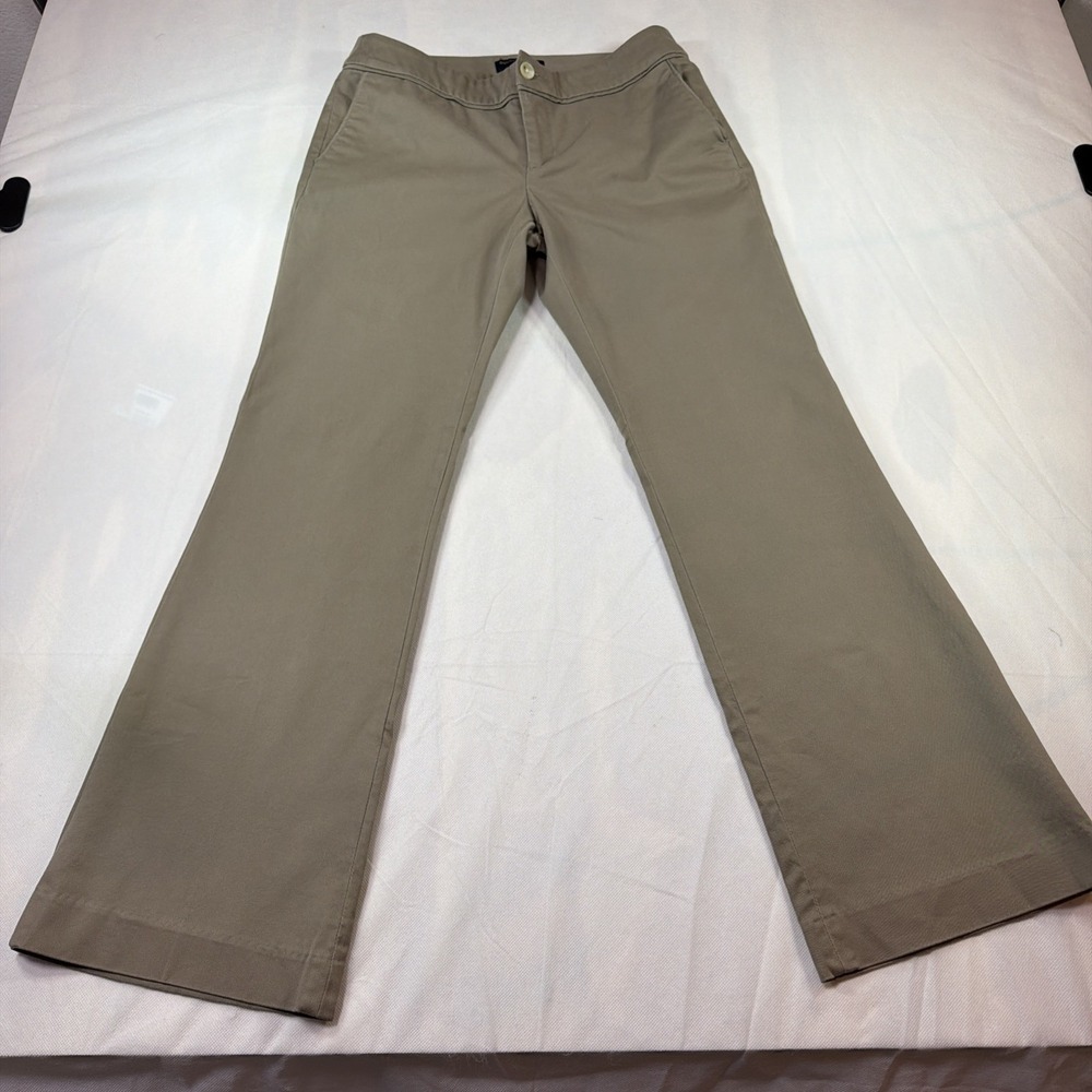 Banana Republic Martin Fit Women's Beige Stretch Straight Leg Khaki Pants 6S